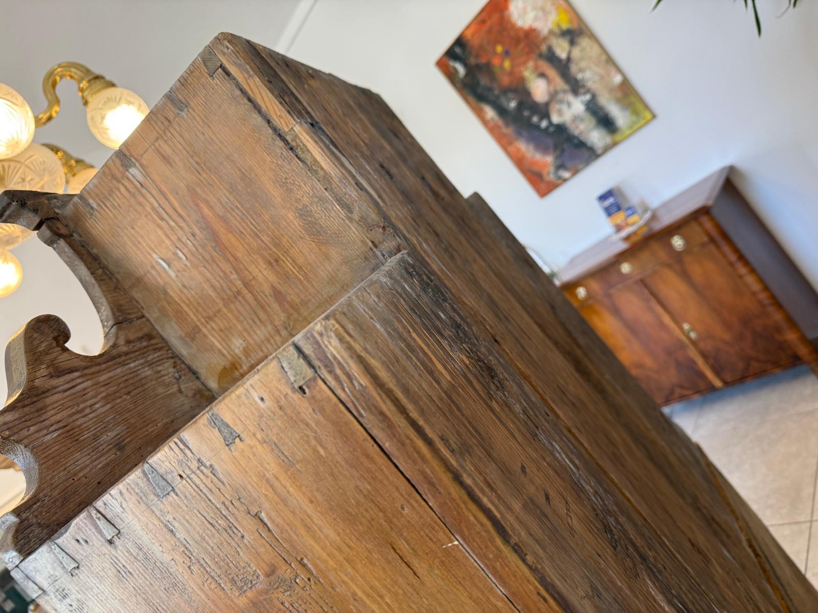 Bäuerlicher Bücherschrank Vitrine Bauernvitrine Bauernschrank Naturholz D2323