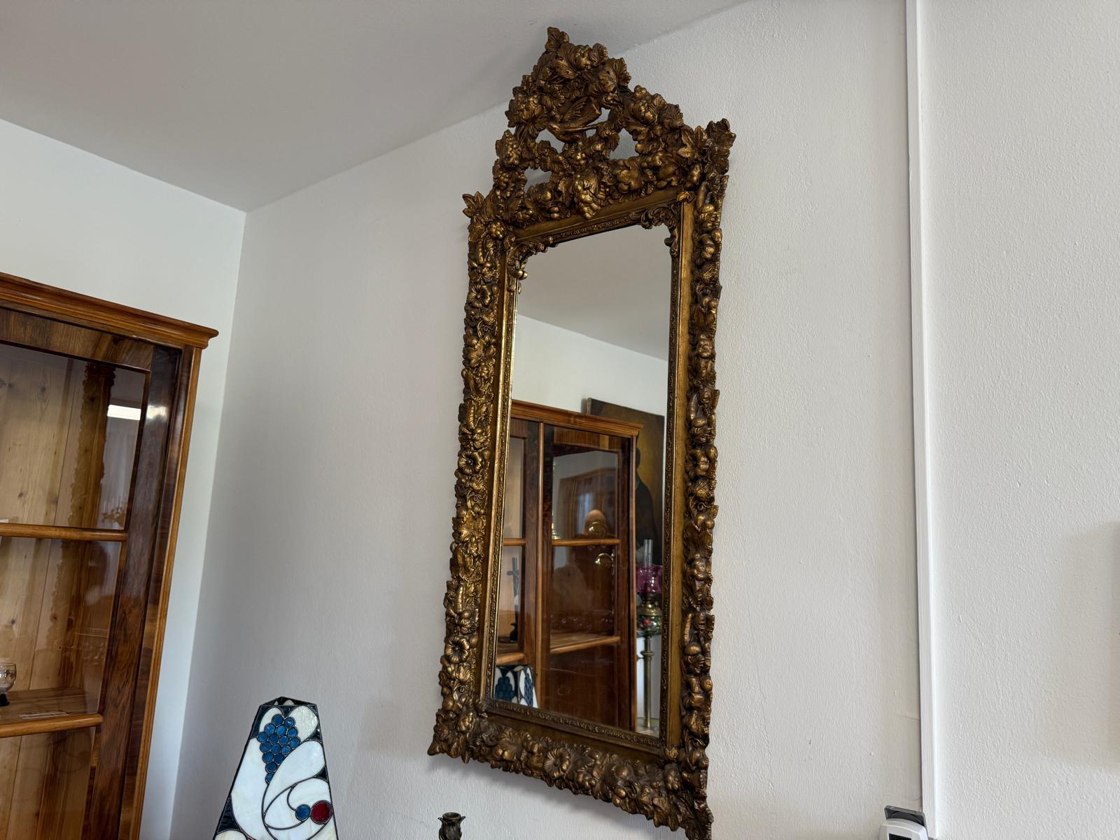 Rosenspiegel Ritterspiegel um 1860 Rosen Spiegel  Traum Rahmen G2167