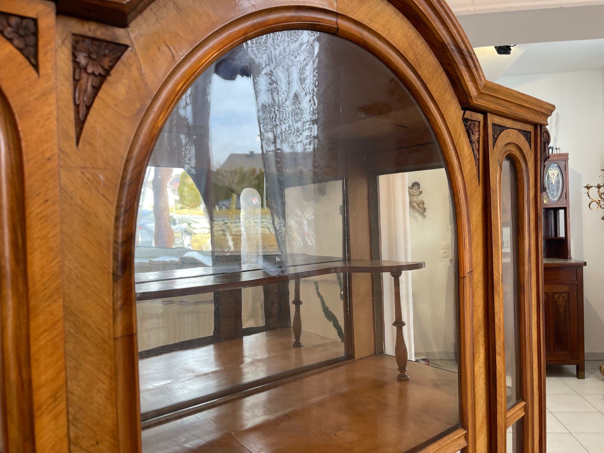 SALE Unrestaurierte Gründerzeit Vitrine Bücherschrank Sammlervitrine Antiquität G1230