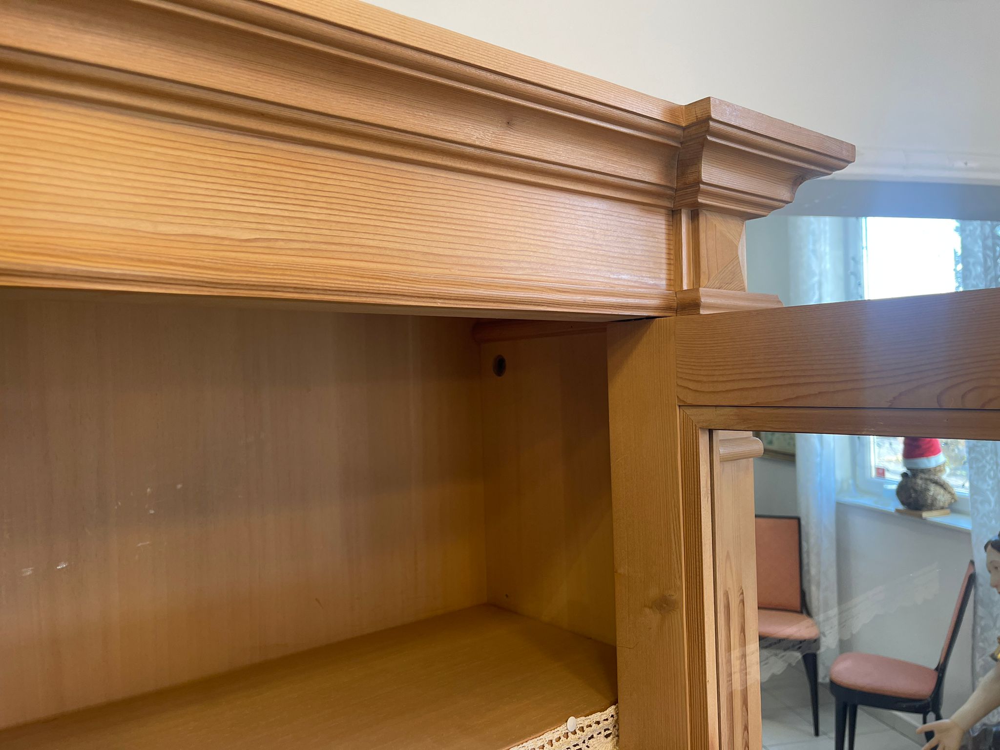 Bäuerliche Vitrine Naturholz Bücherschrank A5137