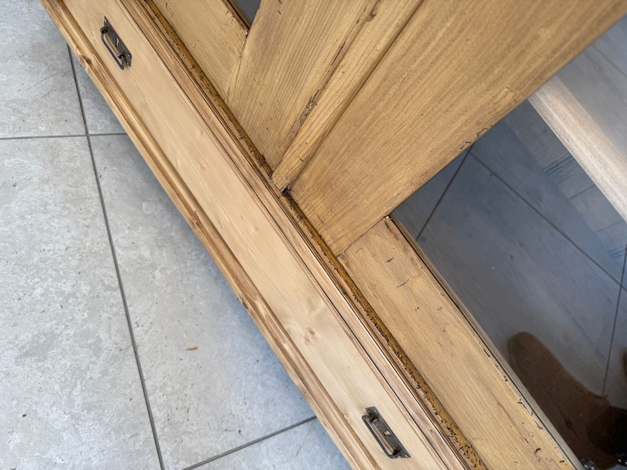 Bäuerliche Vitrine Bauernvitrine Bauernschrank Naturholz Bücherschrank Bauernmöbel A5132
