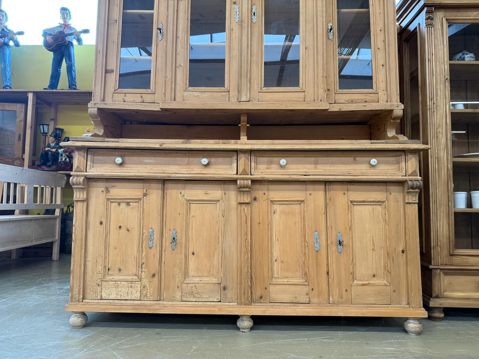 Gründerzeit Naturholschrank Küchenbuffet Küchenschrank Küchenkredenz D1032