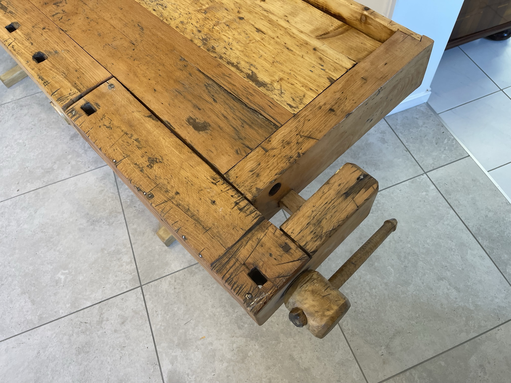 IMG_2787YVzFRBH757tbn restaurierte Hobelbank, Werkbank, Designertisch ABC1023