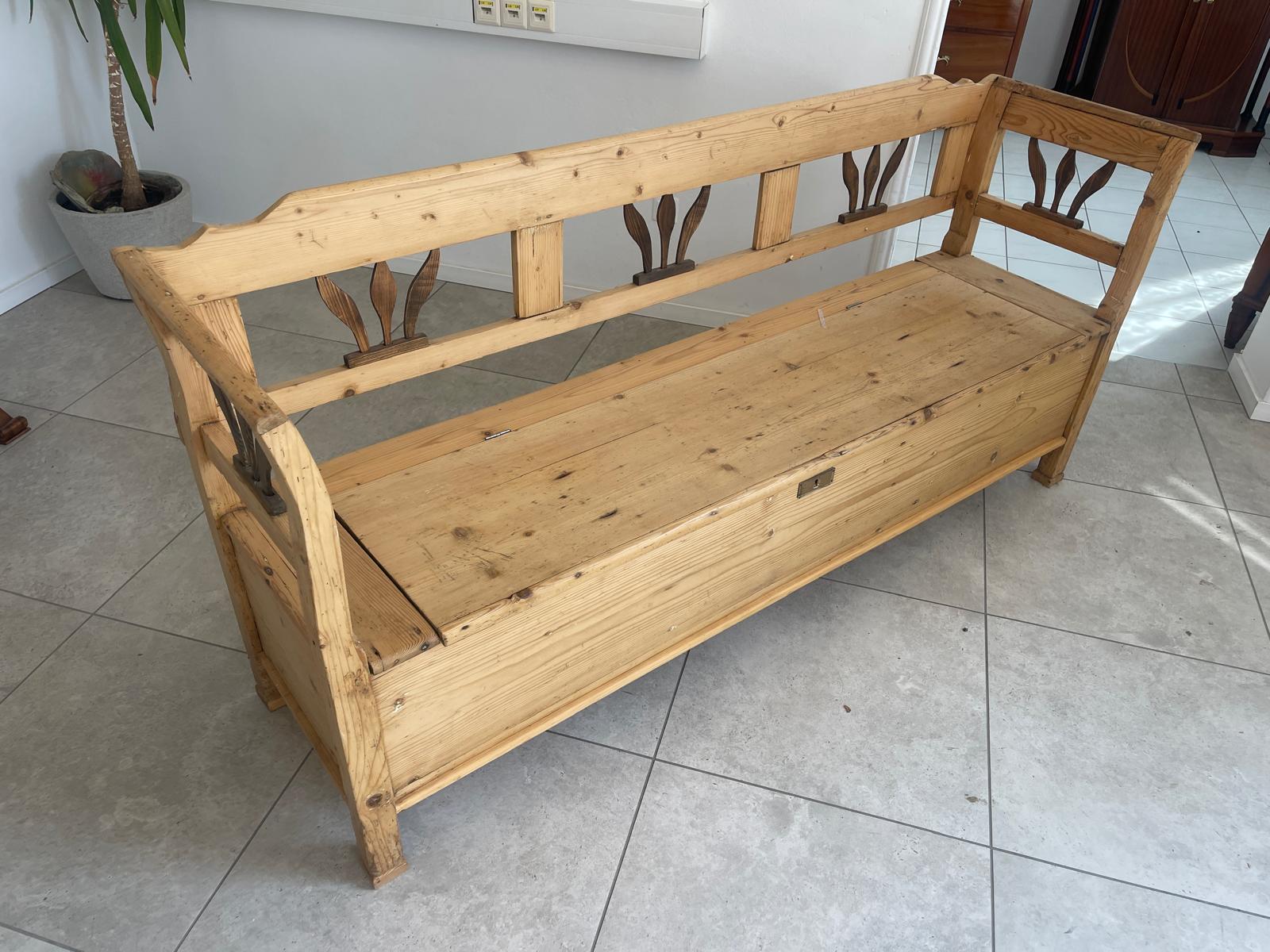 Sale Provinzielle Biedermeier Truhenbank Landhausbank G1707