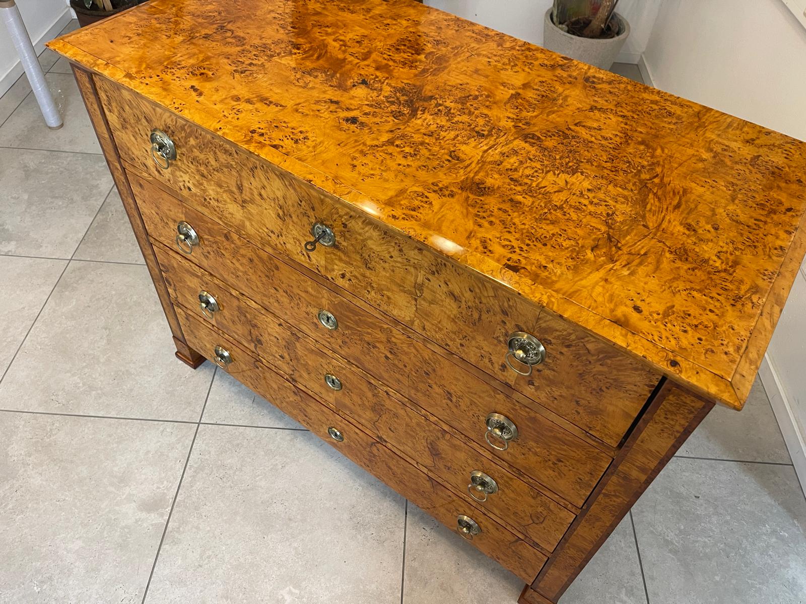 Restaurierte Biedermeier Schreibkommode Sekretär Nussholz Antiquität G1506