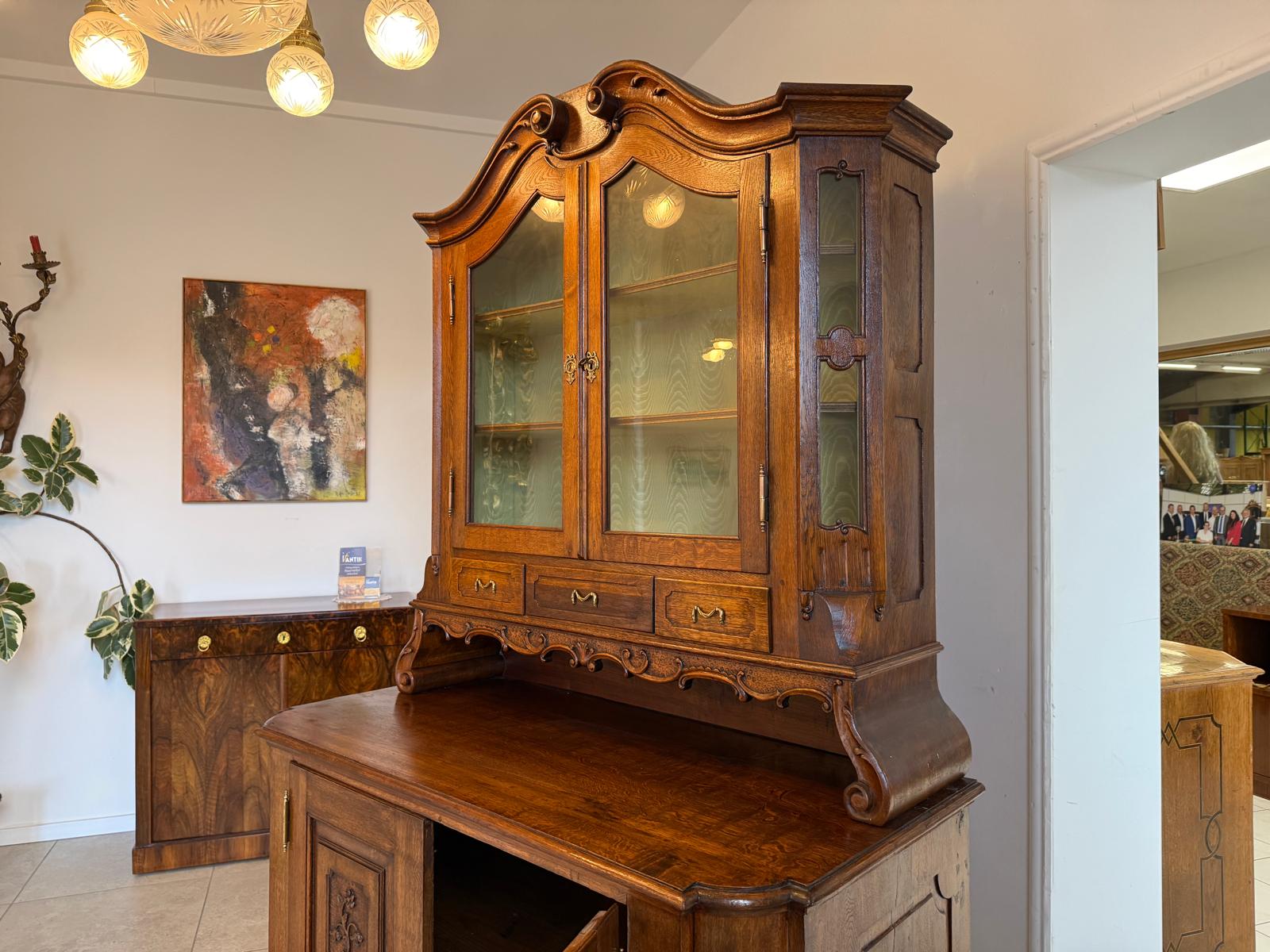 Originaler barocke Aufsatzvitrine Aufsatzkommode Vitrine Antiquität Tabernakl D1143