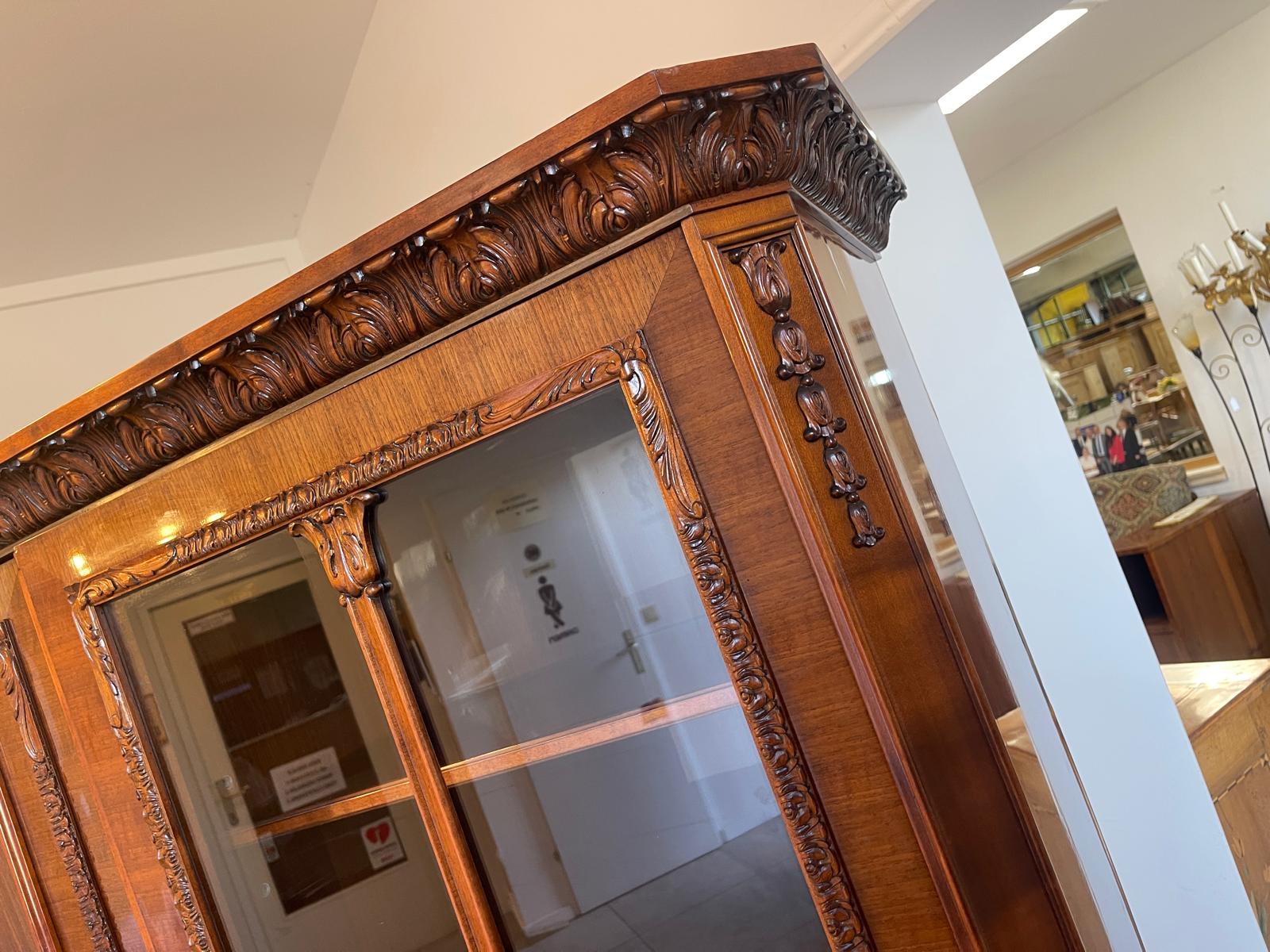Bücherschrank Barock Barockstil Vitrine Glasschrank Wohnzimmerschrank A5149
