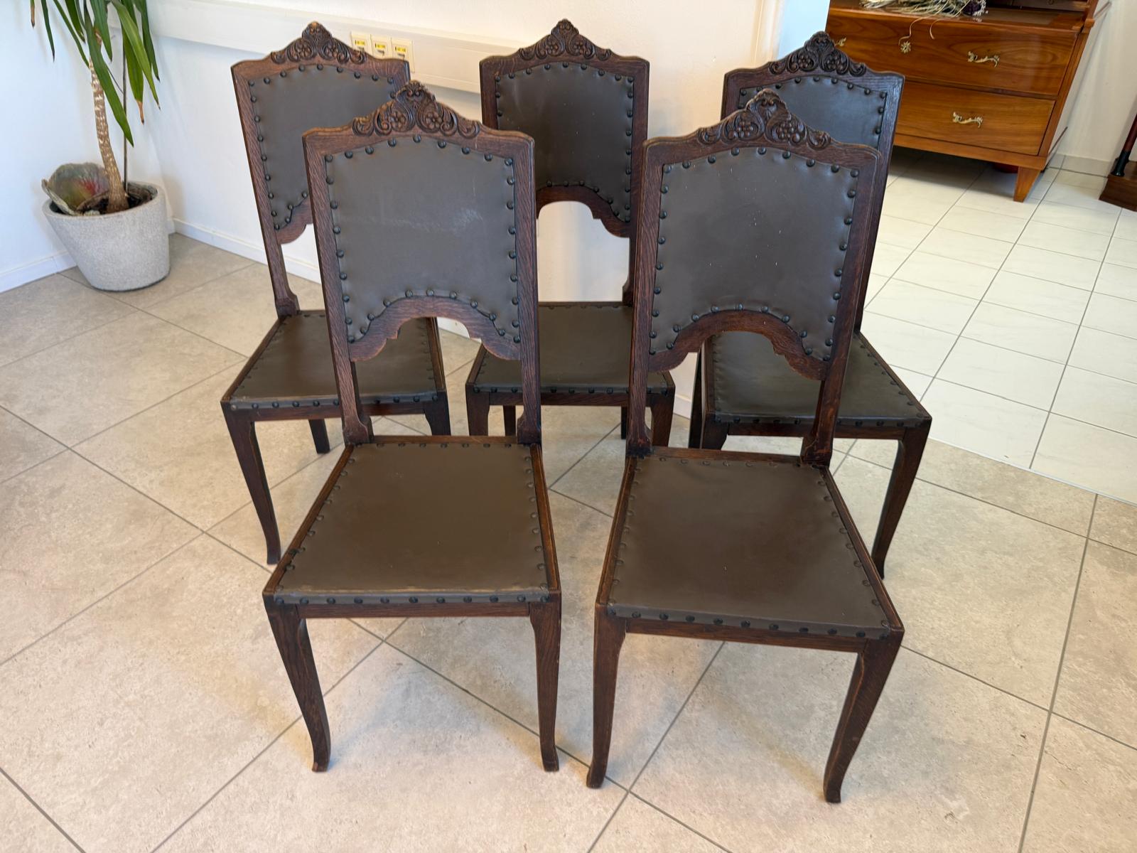 Enemble von 5 Historismus Ensemble Sessel Stuhl G1999