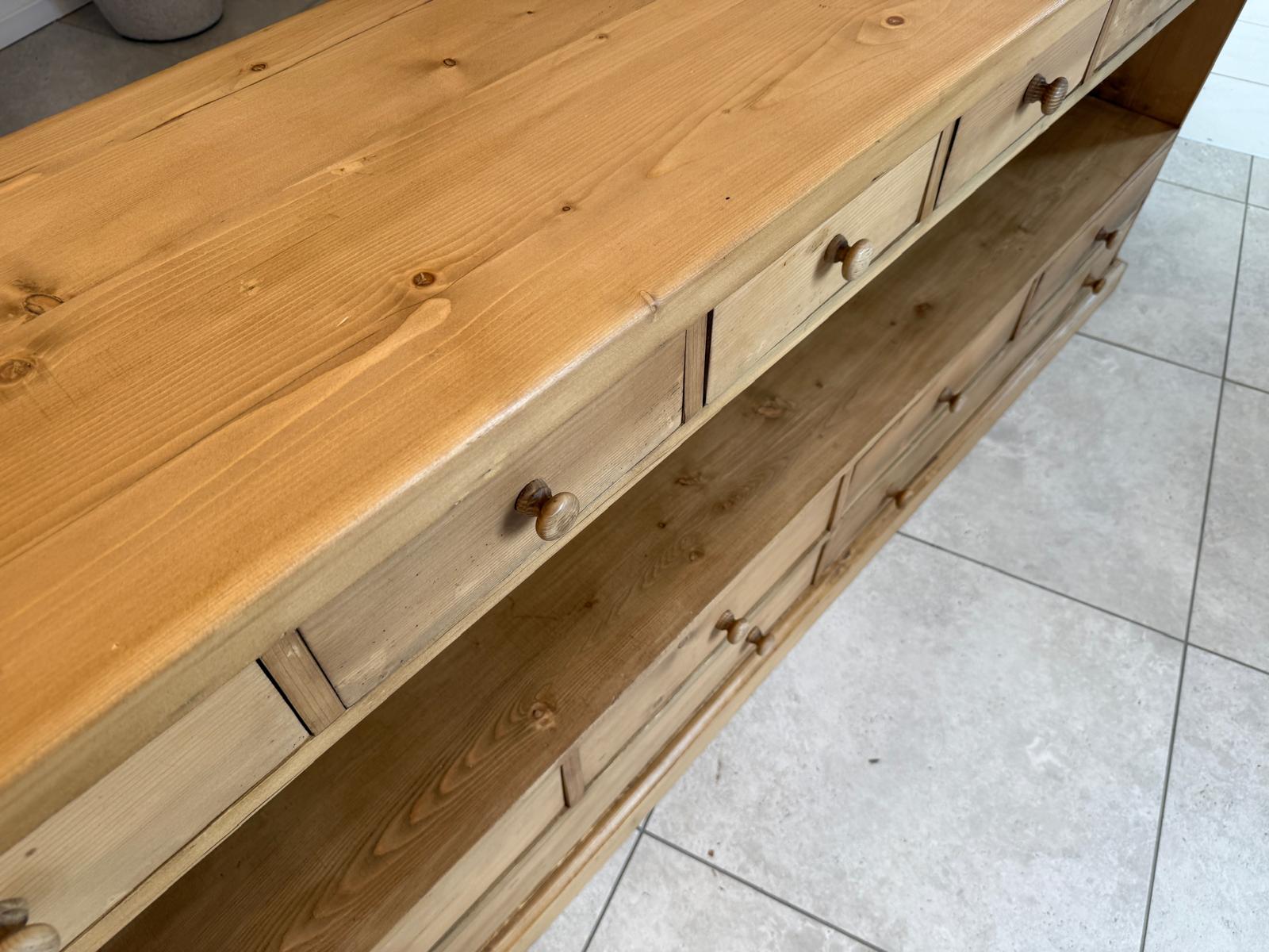 SALE Bäuerliche 12 Laden Kommode Anrichte Sideboard Weichholz G2073