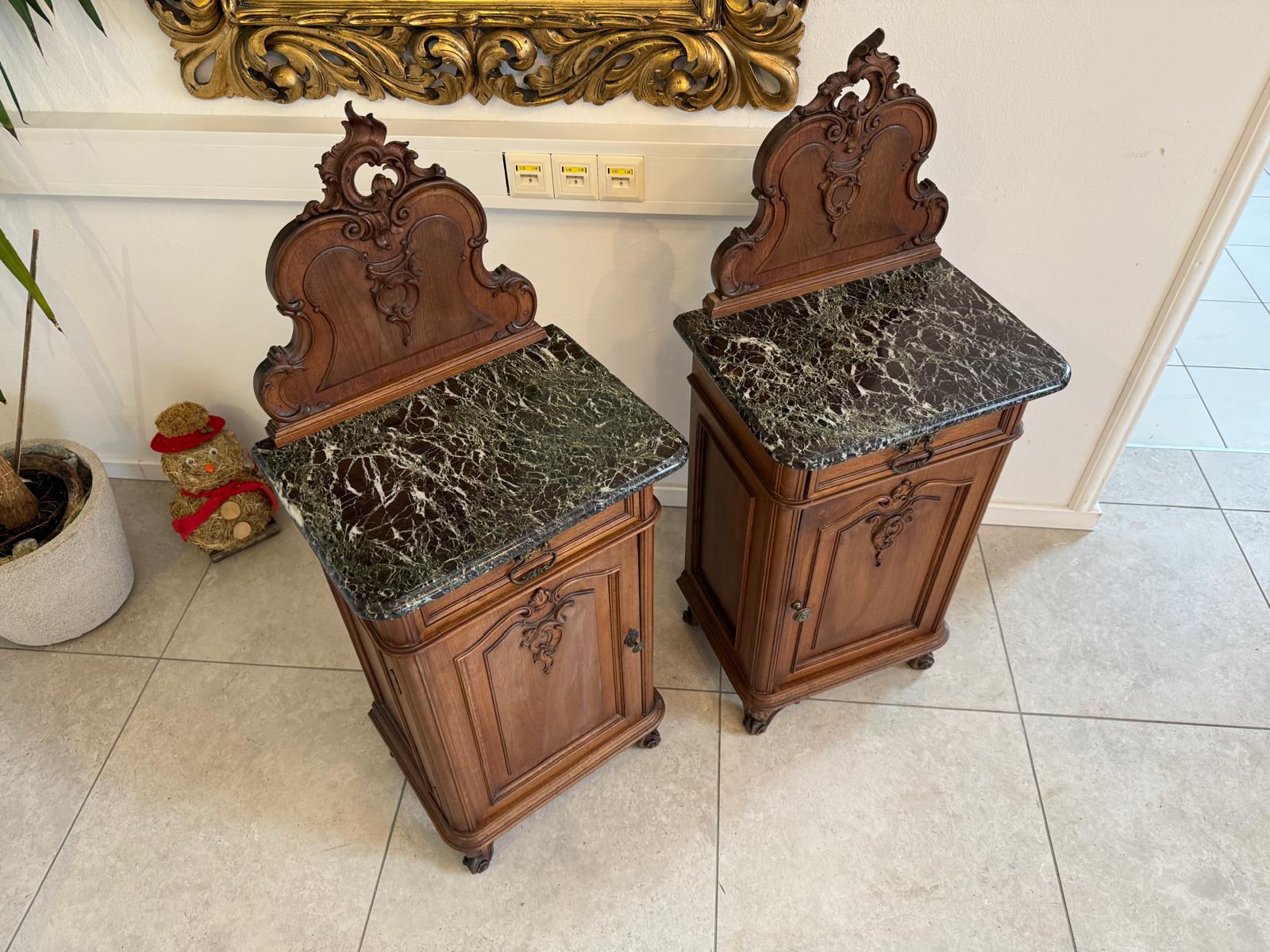 Originales Pärchen Gründerzeit Historismus Nachtkasterl Pfeiferlbarock  Antiquität D1030