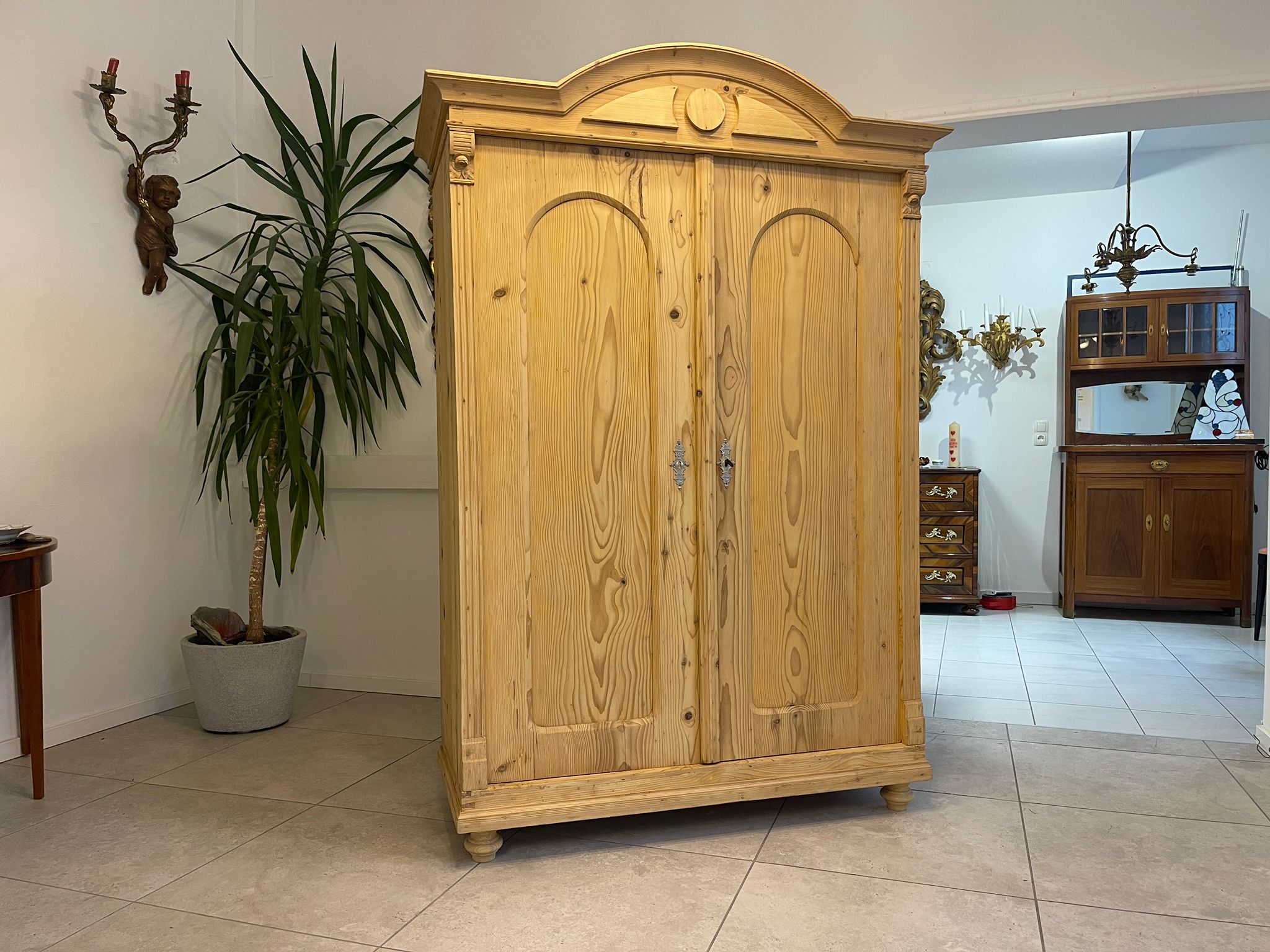9d852ec9-1466-4408-944f-f0dc2ea648fa Steirischer Bauernschrank Gründerzeit Antik Naturholz Restauriert A5115