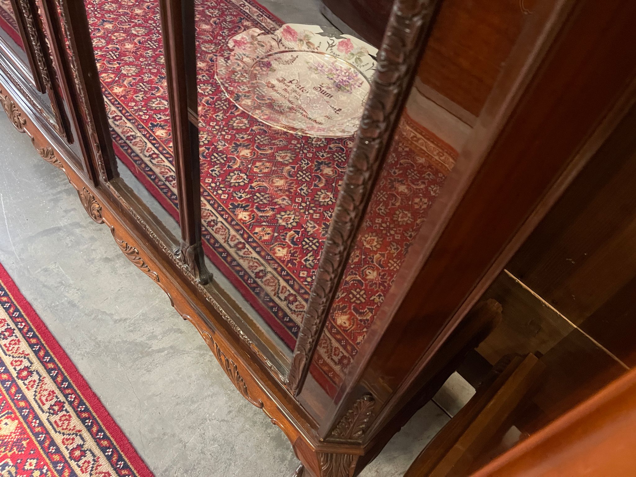 Bücherschrank Barock Barockstil Vitrine Glasschrank Wohnzimmerschrank A5150