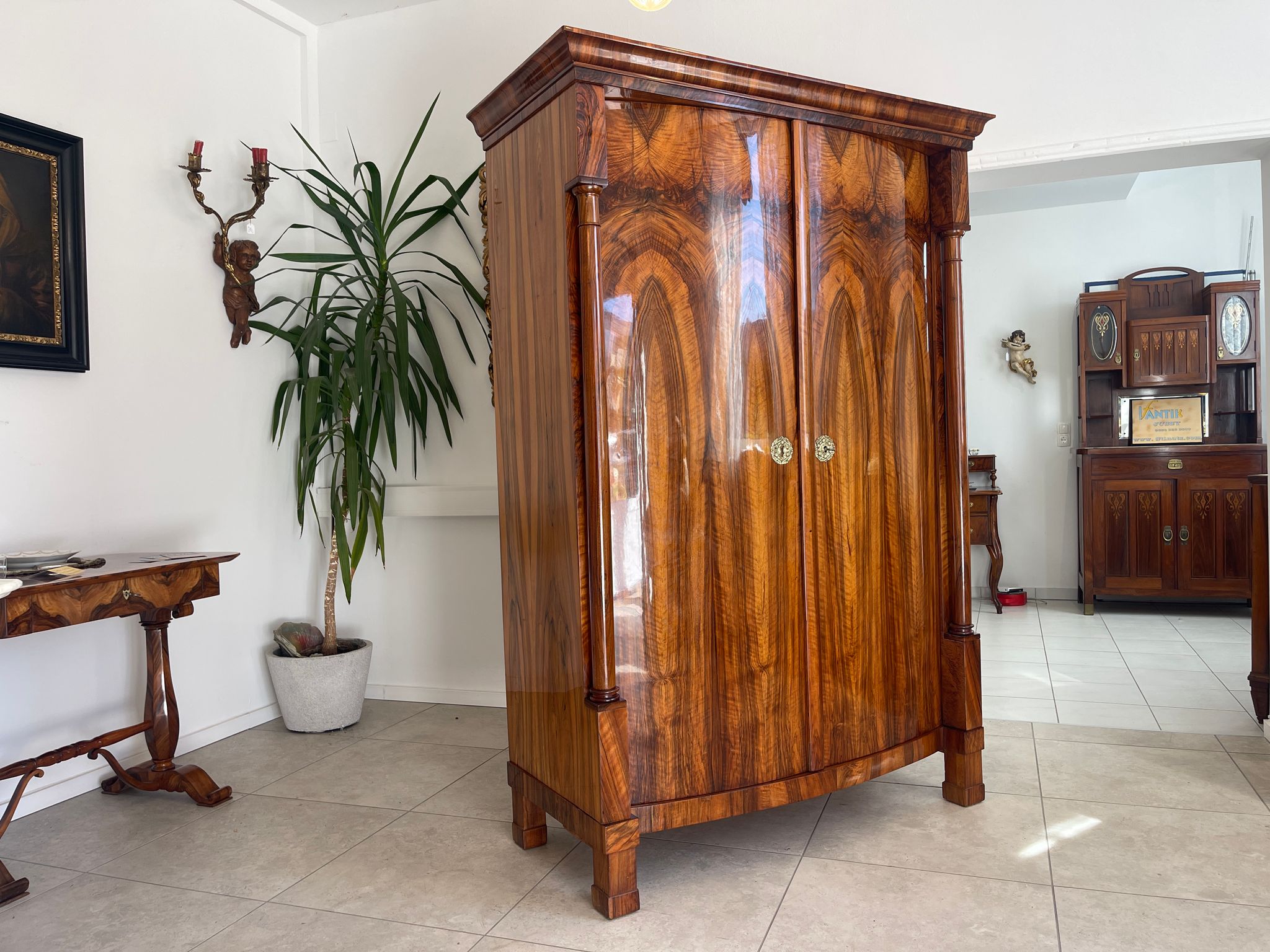 SALE Traum Empire Schrank Säulenschrank Restauriert Antiquität Marketiert G1378