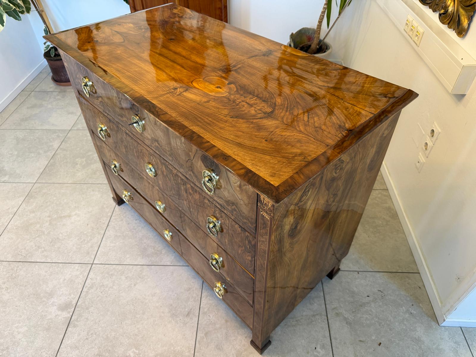Restaurierte Biedermeier Kommode 4 Ladenkommode Nussholz Antiquität D1217