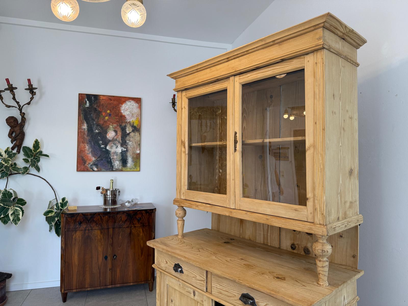 Restaurierte Gründerzeit Küchenschrank Vitrinenschrank Bauernschrank Bauernmöbel G1988