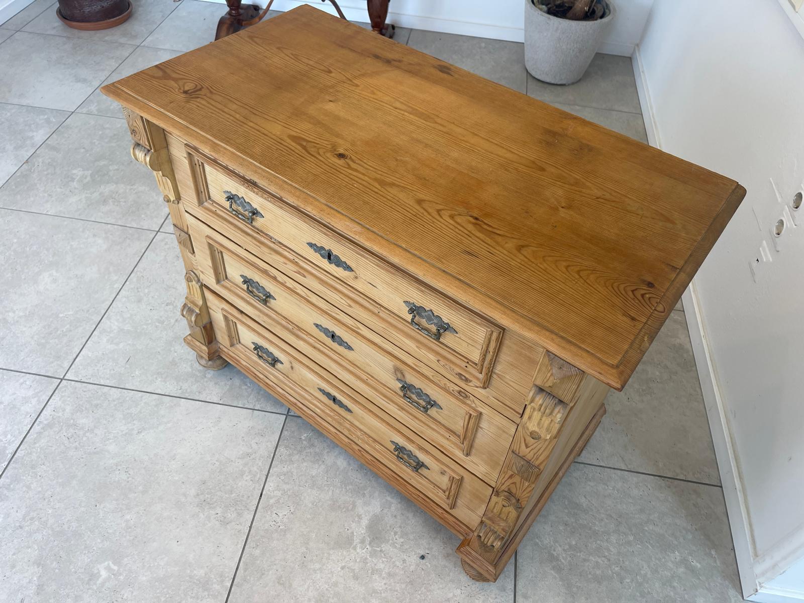 Originale Gründerzeit Kommode Naturholzkommode Anrichte G1713