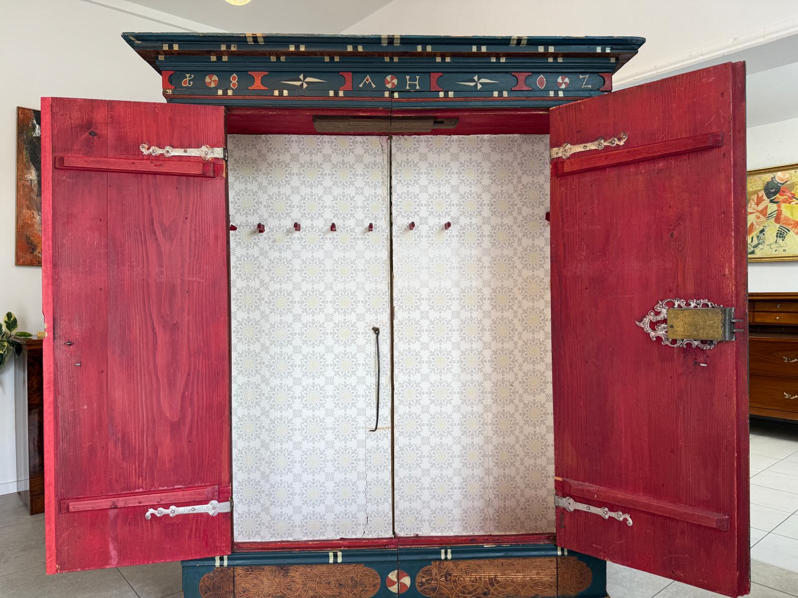 Handbemalter Barockschrank Bauernschrank Bauernkasten G1869