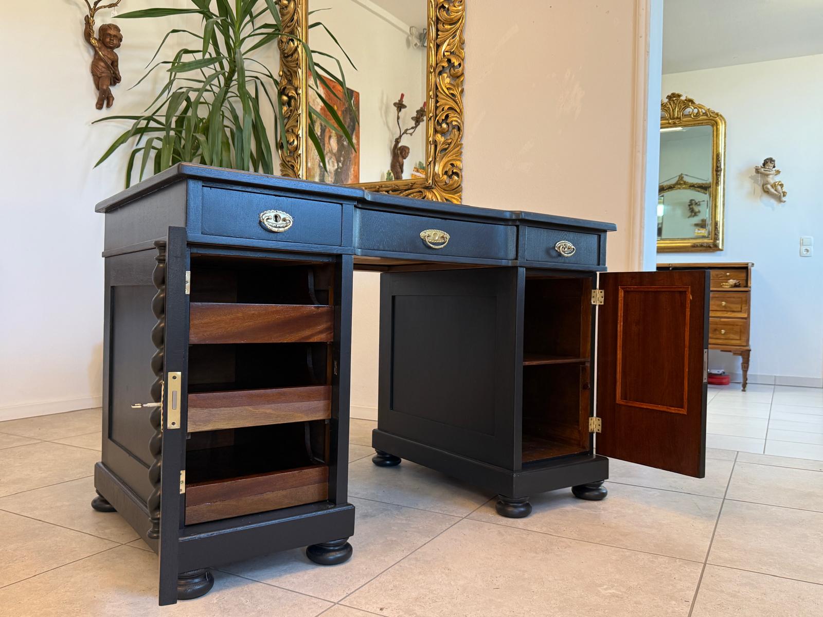 Restaurierter Jugendstil Schreibtisch Sekretär Freisteher Originalstück G2275