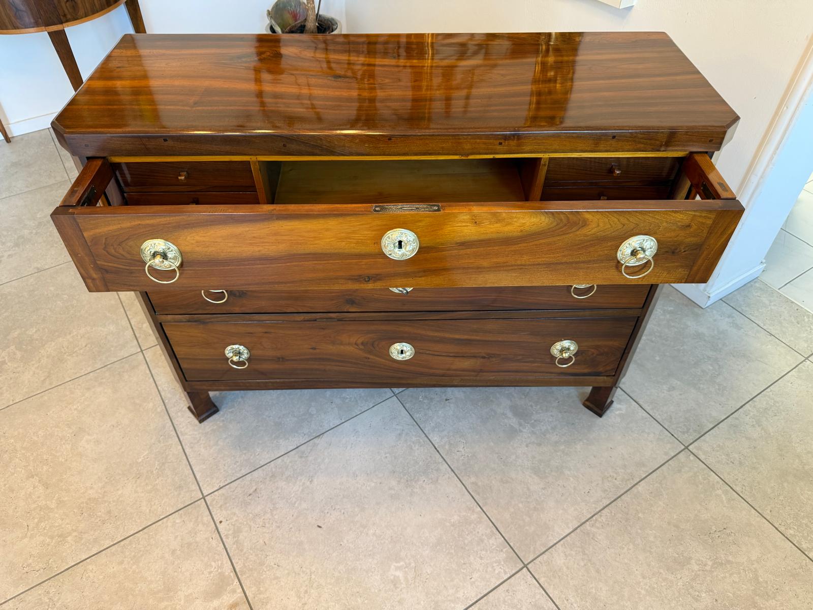 SALE Restaurierte Biedermeier Schreibkommode Nussholz Antiquität Antikmöbel G2158