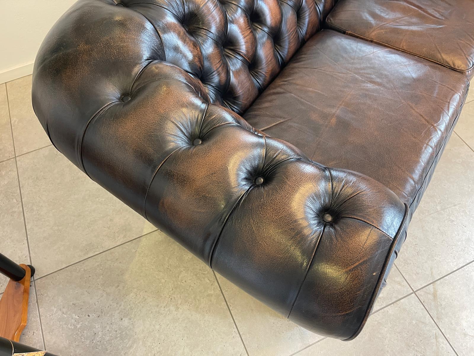 Chesterfield 3er Clubsofa Diwan Couch Zigarrenbraun G1333 Kopie