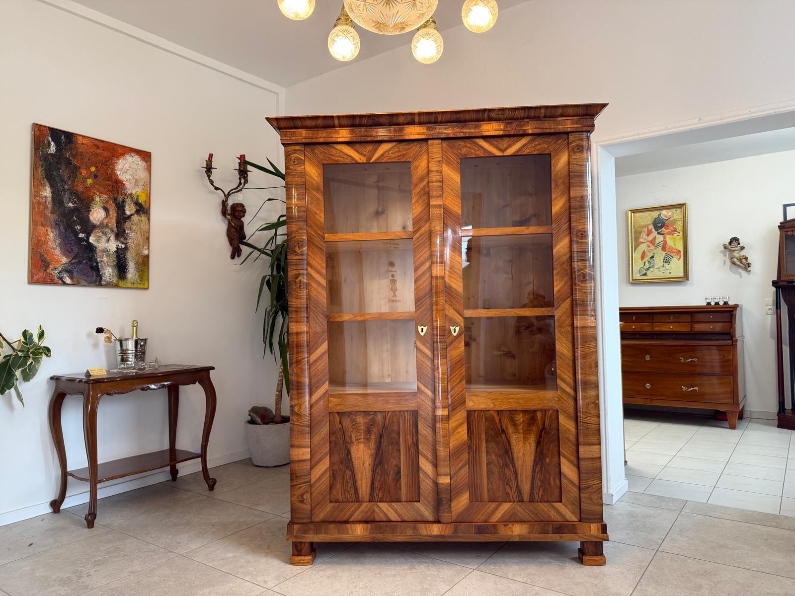 SALE Biedermeier Vitrine Bücherschrank Sammlervitrine Sammlerschrank Antiquität G1817