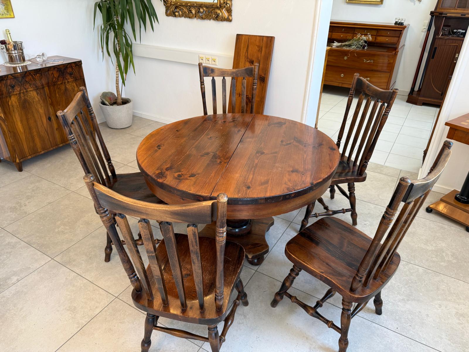 Bauernstube Speisezimmergruppe Tisch 5 Sessel  G1901