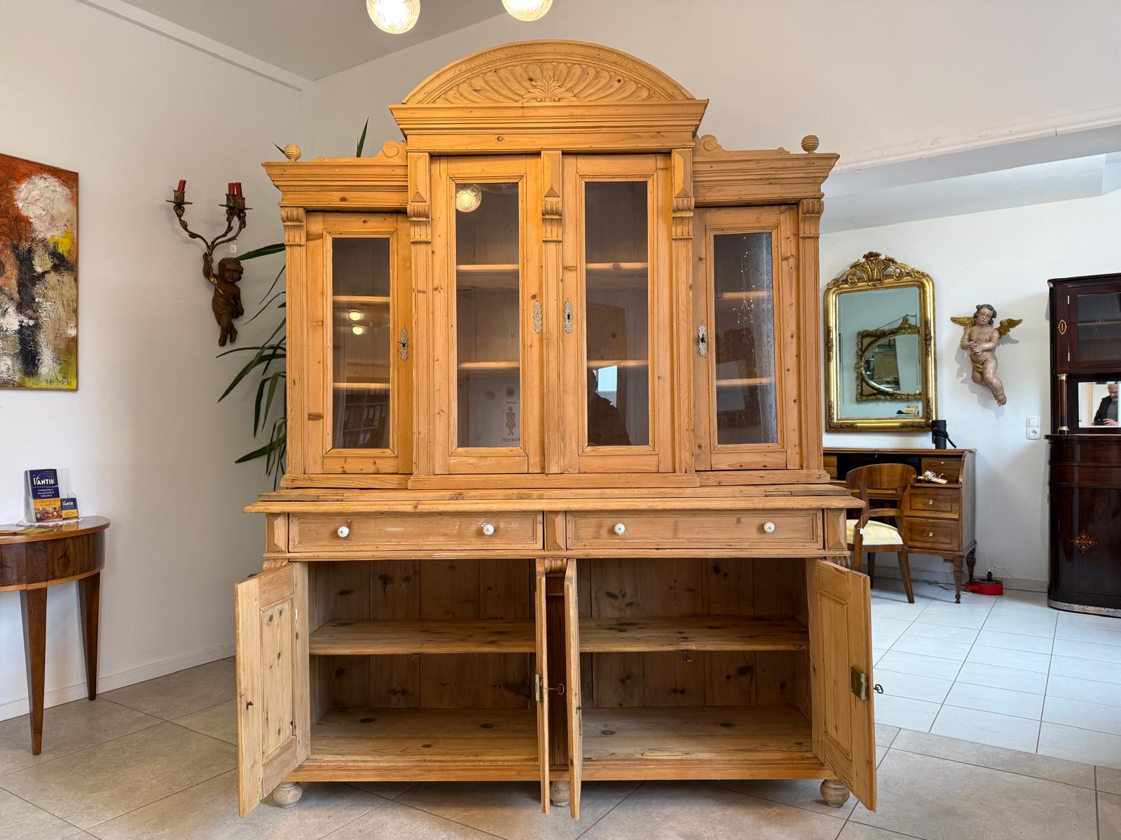 Gründerzeit Naturholschrank Küchenbuffet Küchenschrank Küchenkredenz D1032