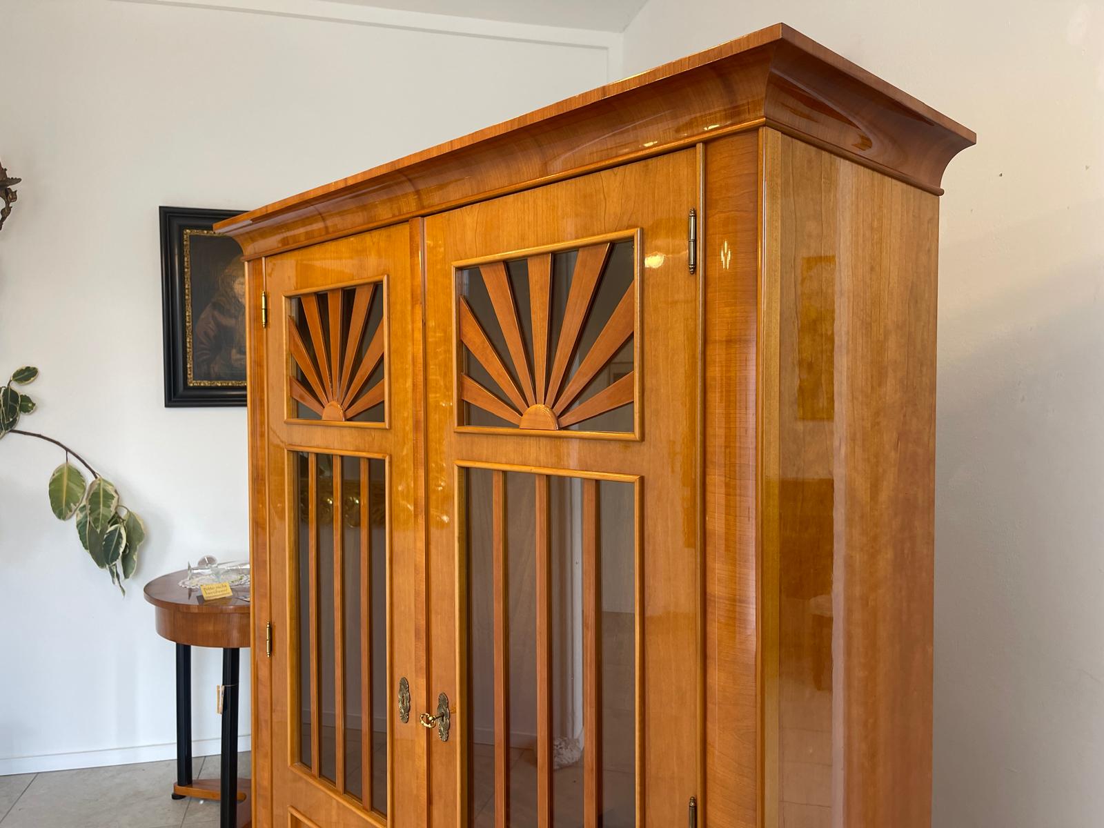 Stilvitrine Biedermeier Glasschrank Bücherschrank G1218