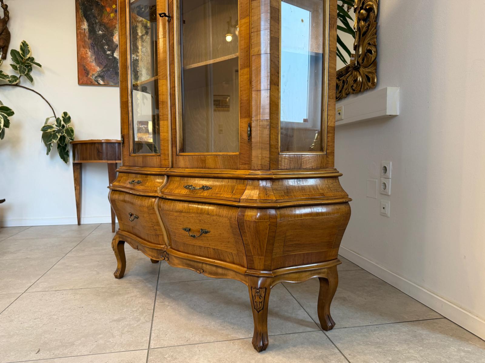 Bücherschrank Barock Barockstil Vitrine Glasschrank Wohnzimmerschrank G2236