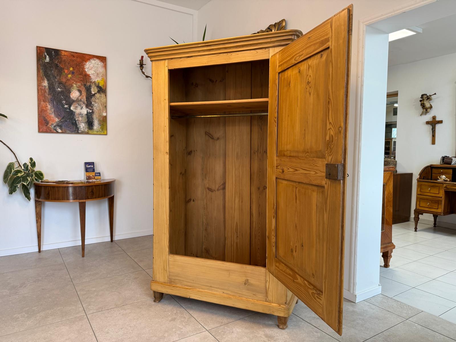 Restaurierter Biedermeier Bauernschrank Naturholzschrank G2207