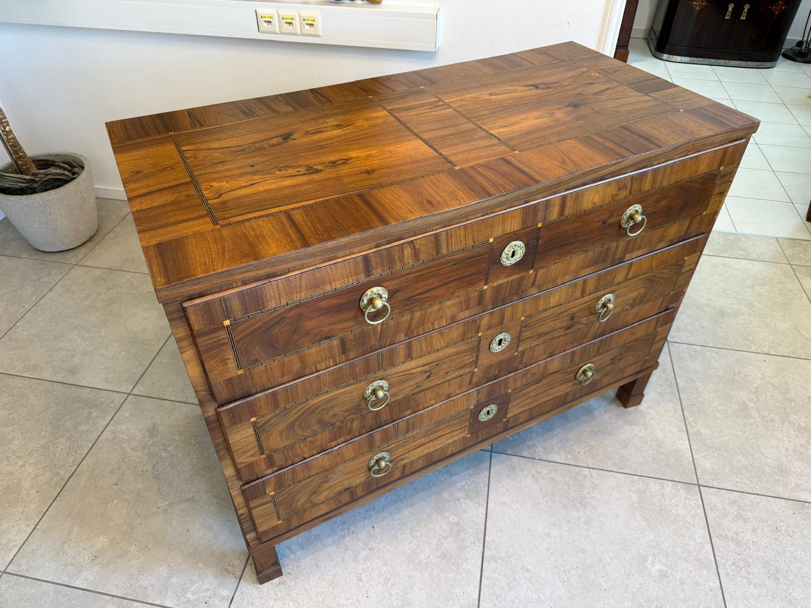 Barock Kommode Obstholz Marketerien Antiquität Nussholz  Antiquität D2901