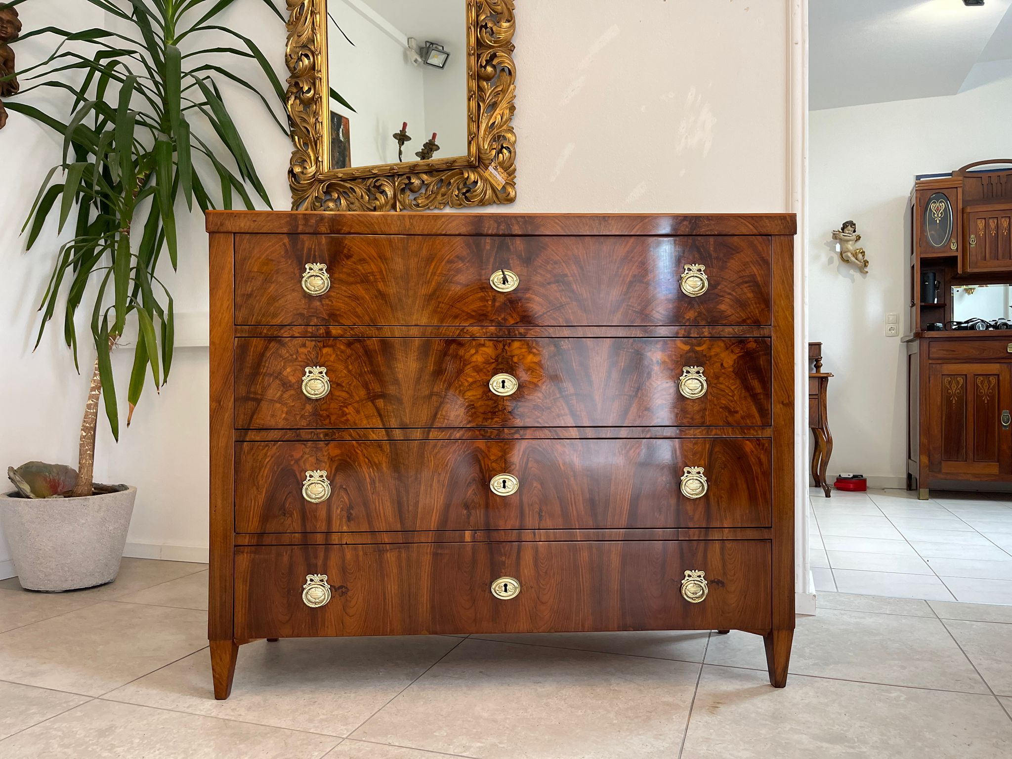 Restaurierte Biedermeier Kommode Sale Antiquität Nussholzfurnier G1681
