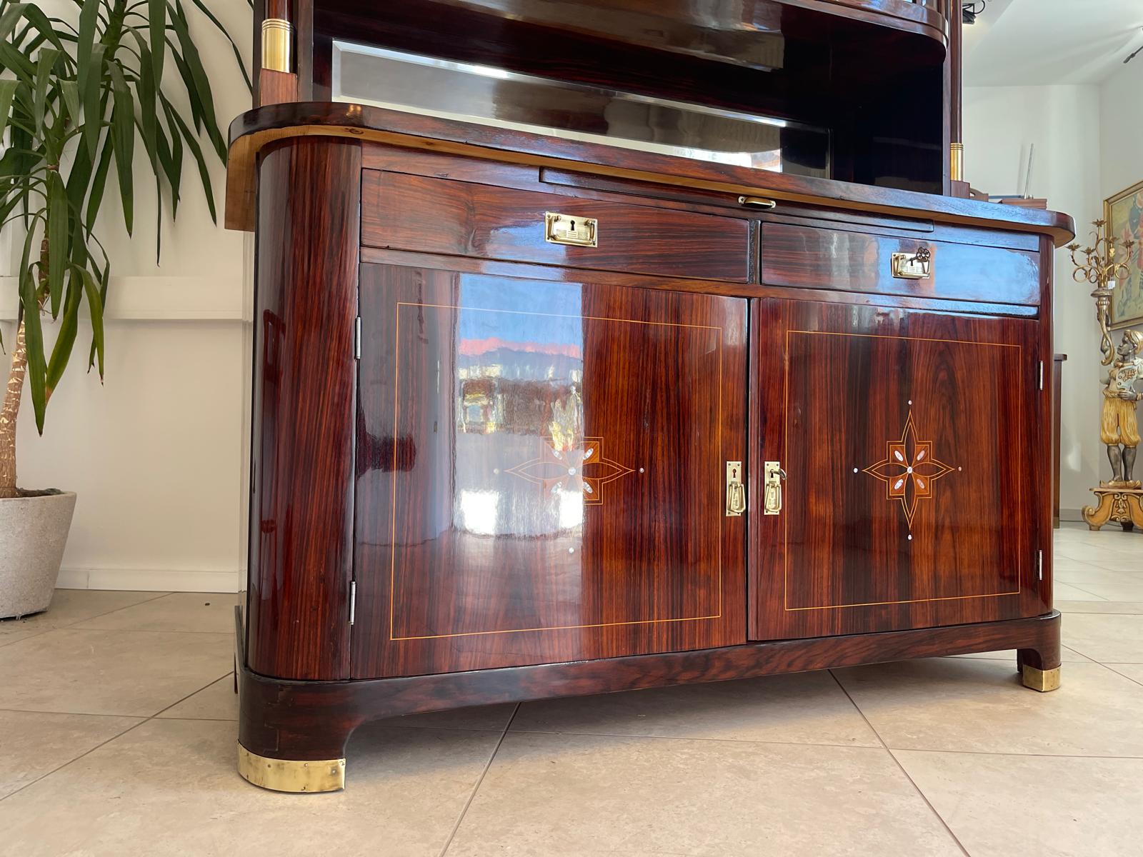 Sale Restauriertes Jugendstil Designerbuffet Aufsatzbuffet Bücherschrank G1376