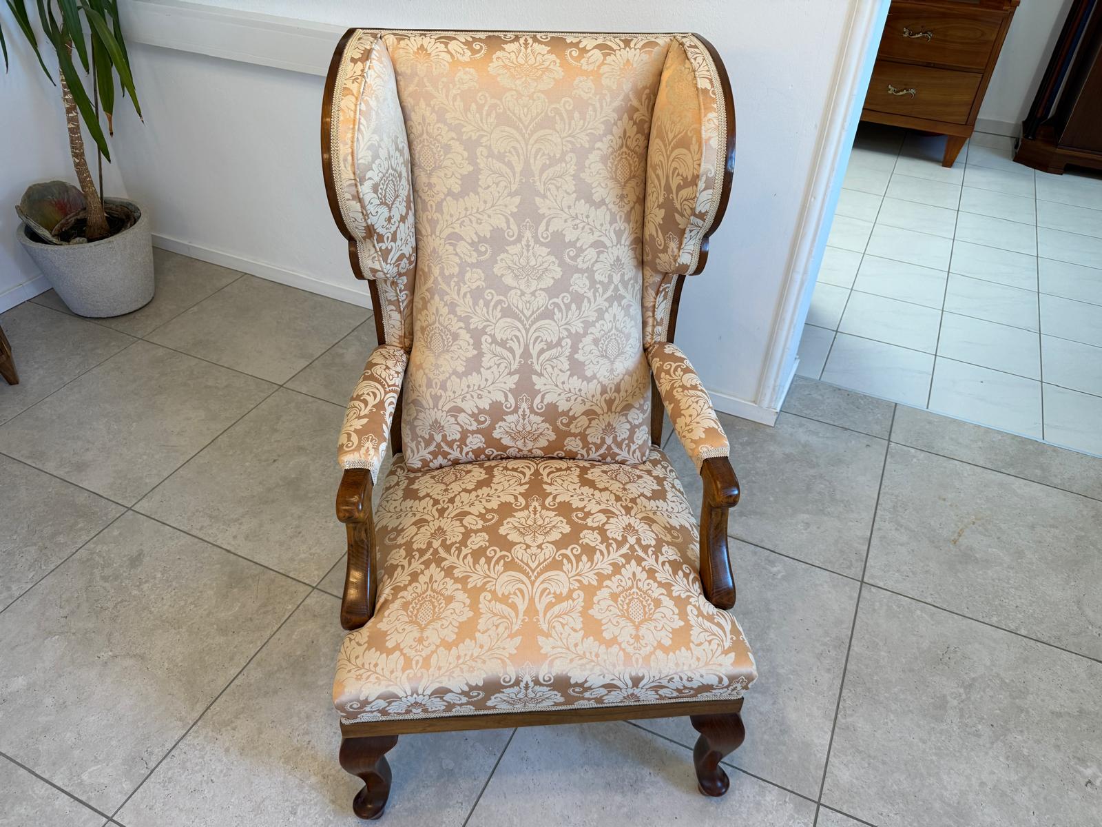 Restaurierter Chippendale Ohrenfauteuil Ohrensessel G1962