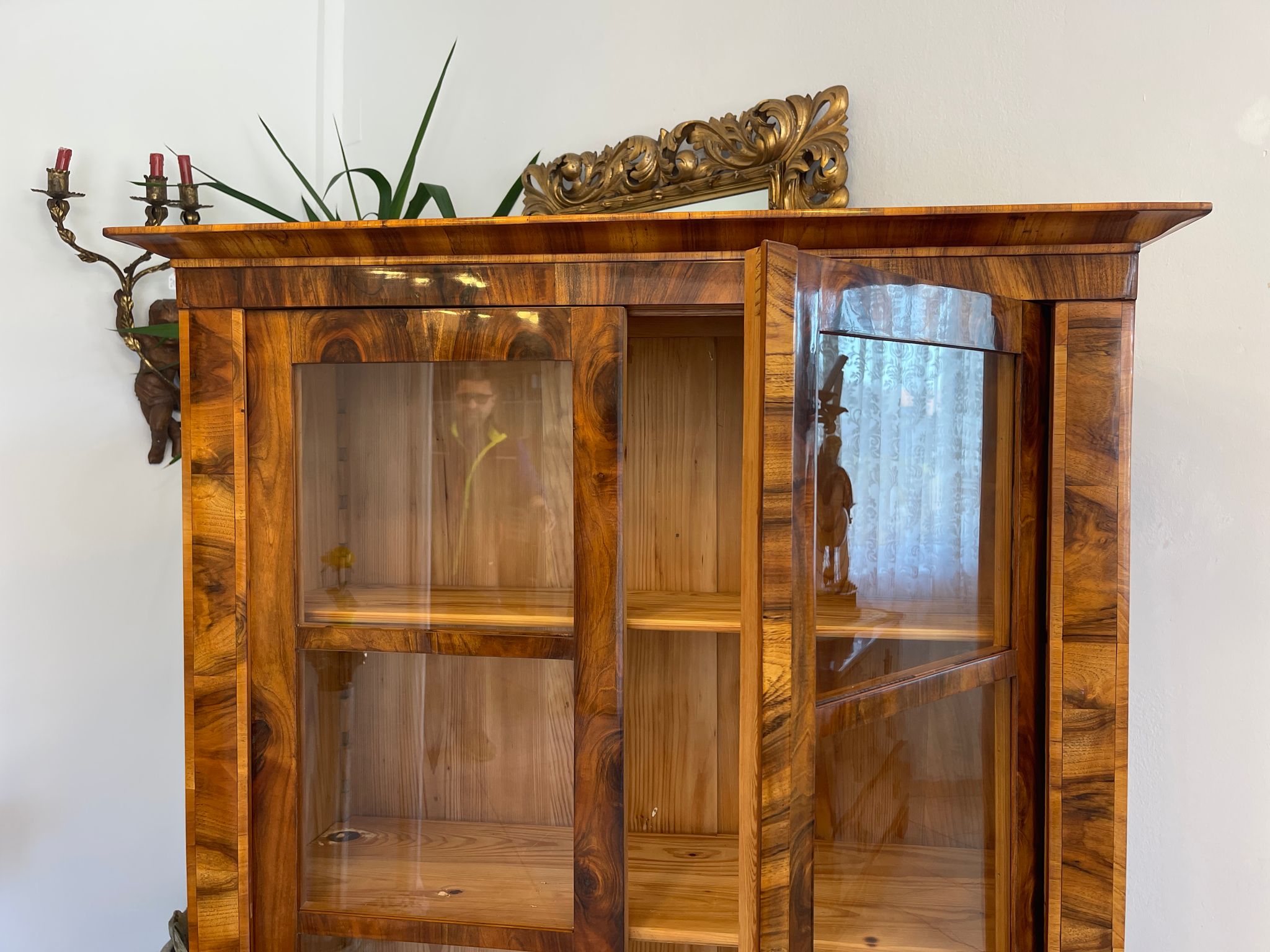 SALE Restaurierte Biedermeier Vitrine Bücherschrank Bibliotheksschrank ANTIQUITÄT G1374