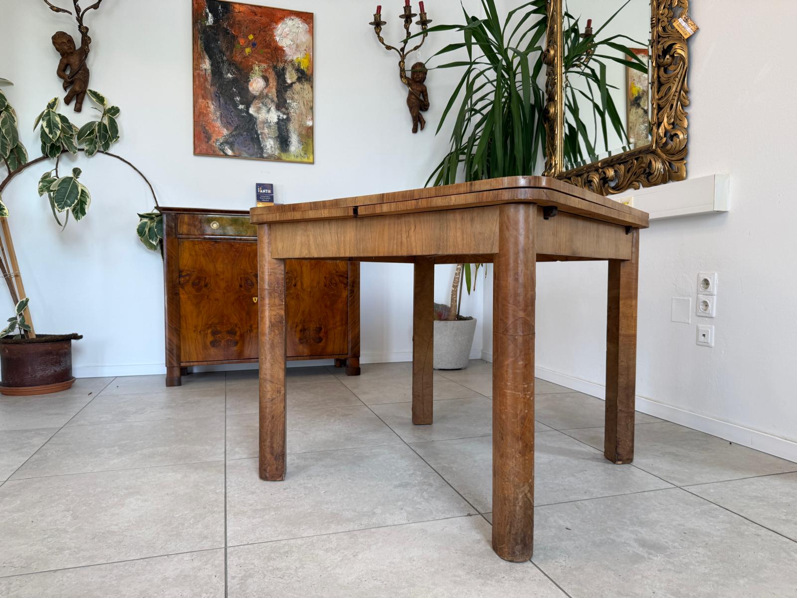 Art Deco Bauhaus Beistelltisch Rund Auszugtisch D2583