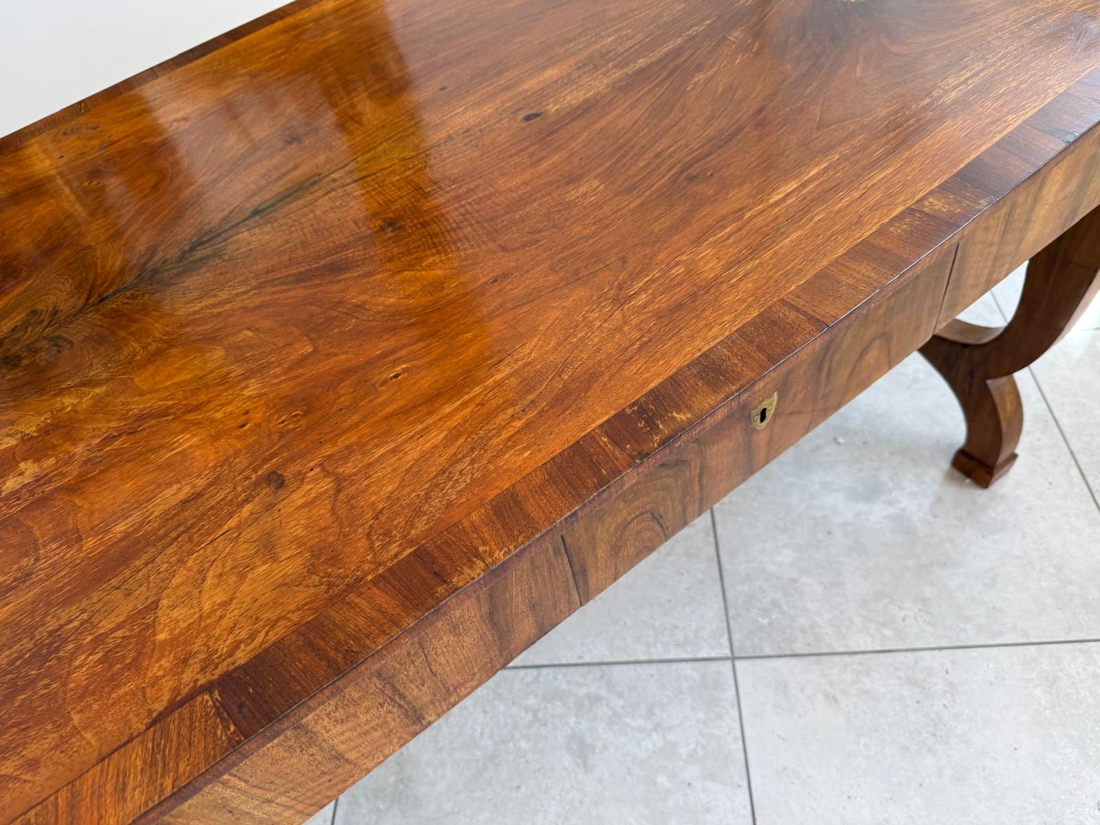 Spätbiedermeier Schreibtisch Sekretär Nussholz Originalstück D2388