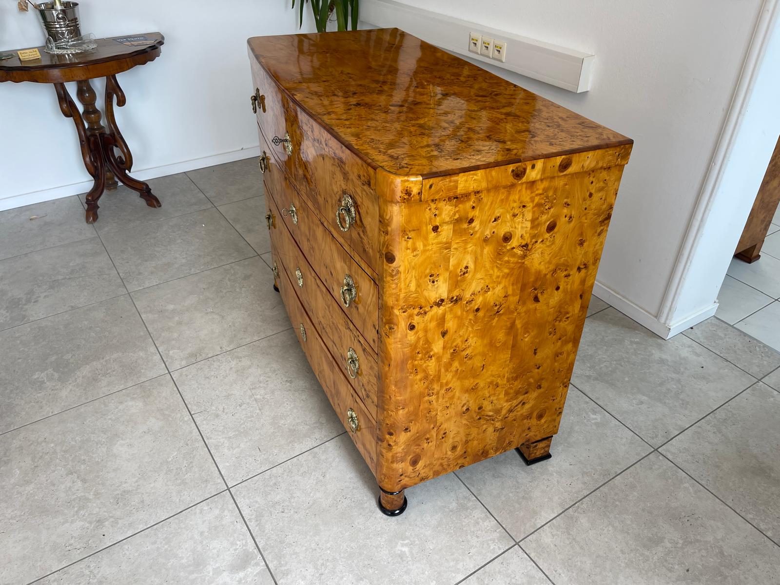 Restaurierte Biedermeier Schreibkommode Sekretär Pappelholz Antiquität G1747
