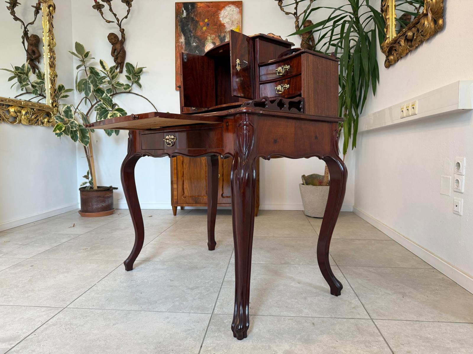 Biedermeier Damen Sekretär Schreibsekretär Nussfurniert Antiquität  G1831-1