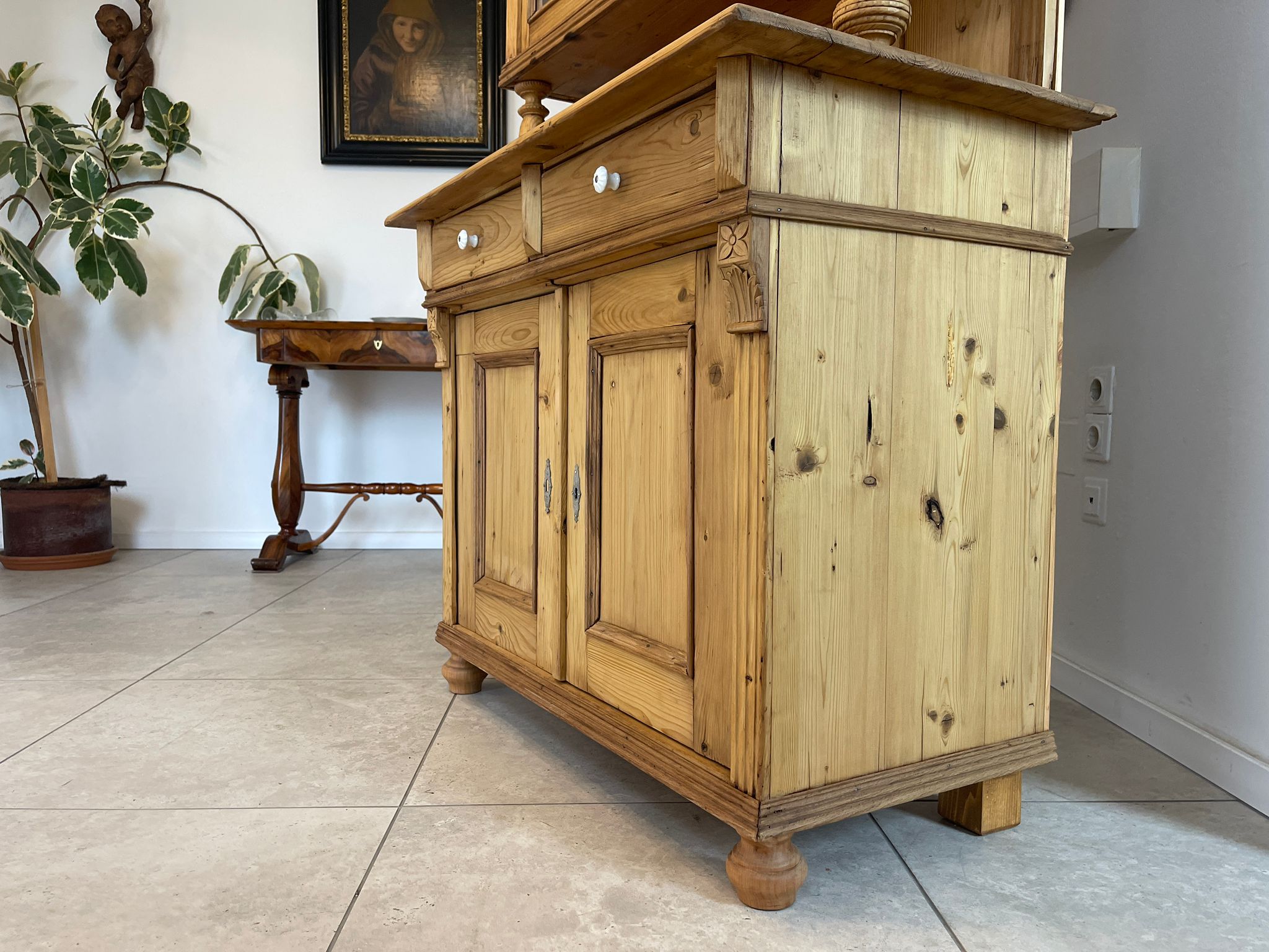 Gründerzeit Küchenkredenz Bauernschrank Kredenz Naturholzschrank G1608