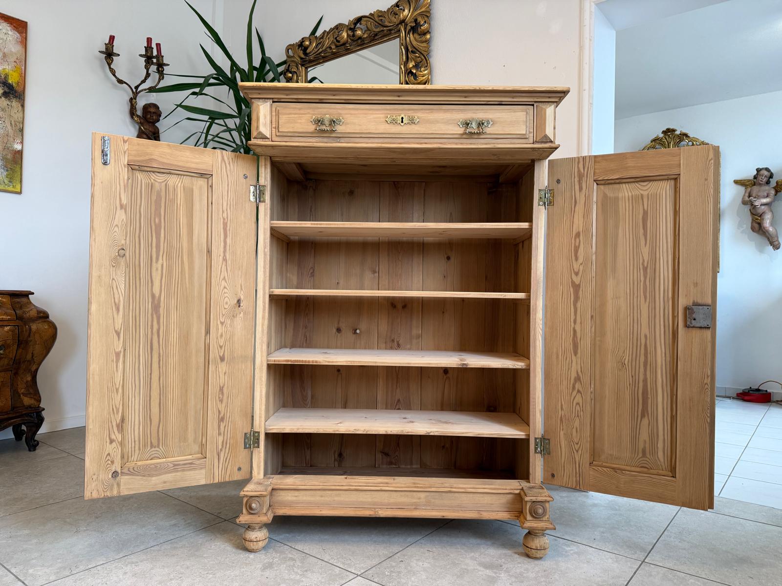 Bäuerliches Gründerzeit Säulen Vertiko Bücherschrank Halbschrank Bauernschrank D1168