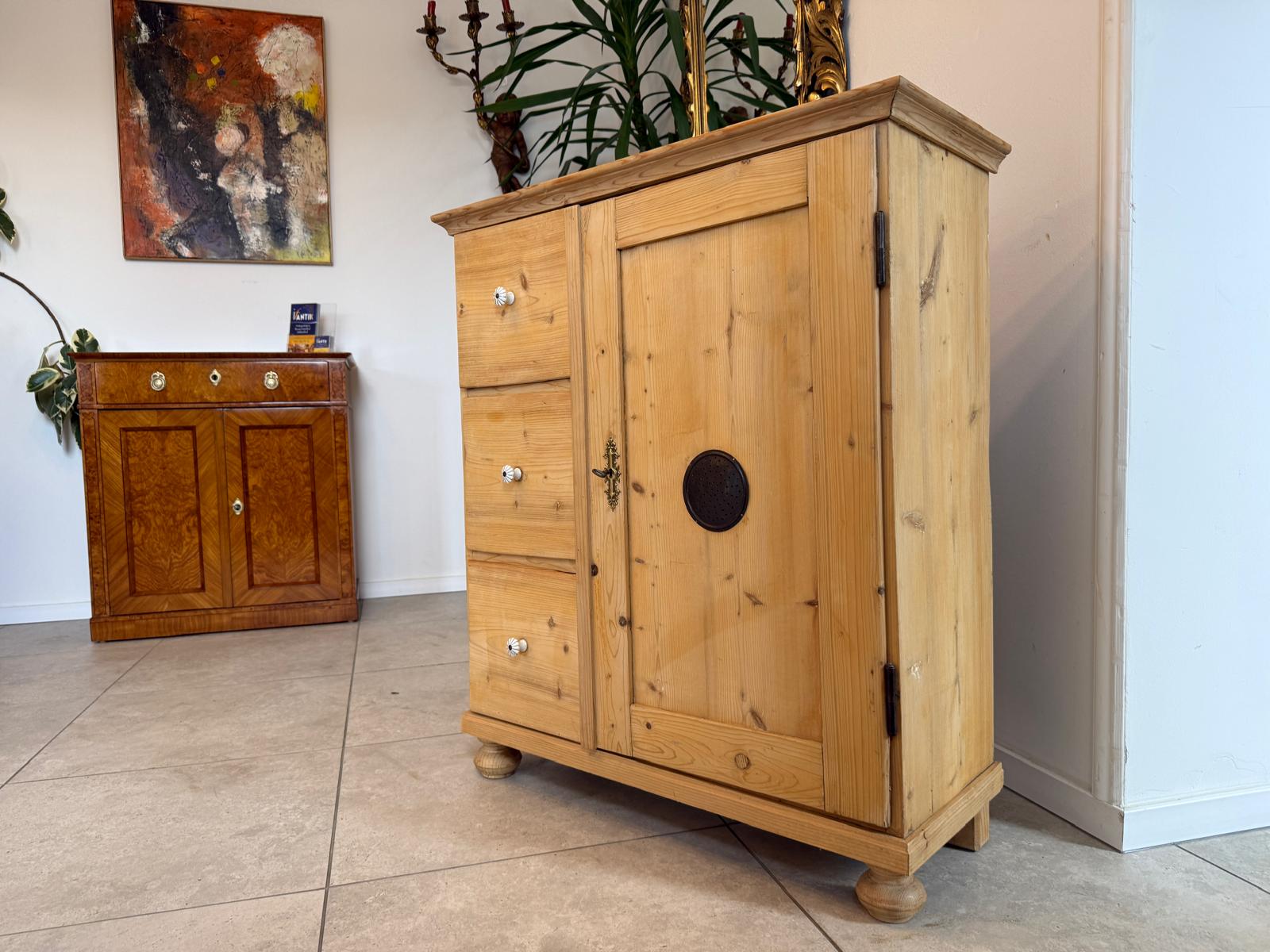 Bäuerlicher uriger Brotschrank Almerschrank Speiskasten Bauernkasten Antik D1202