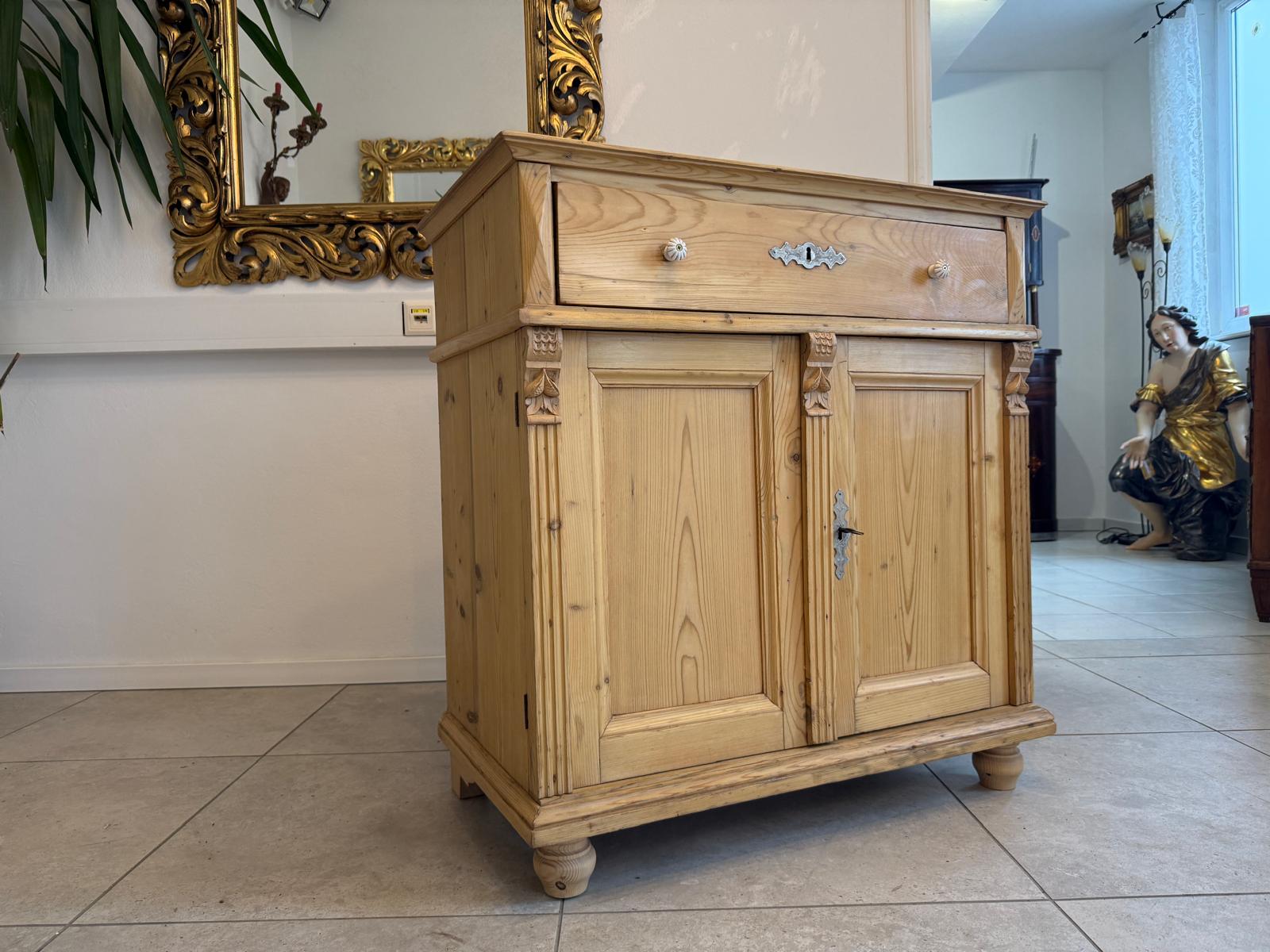 Bäuerliche Anrichte Kommode Laden Kasterl Antik Weichholz D1082