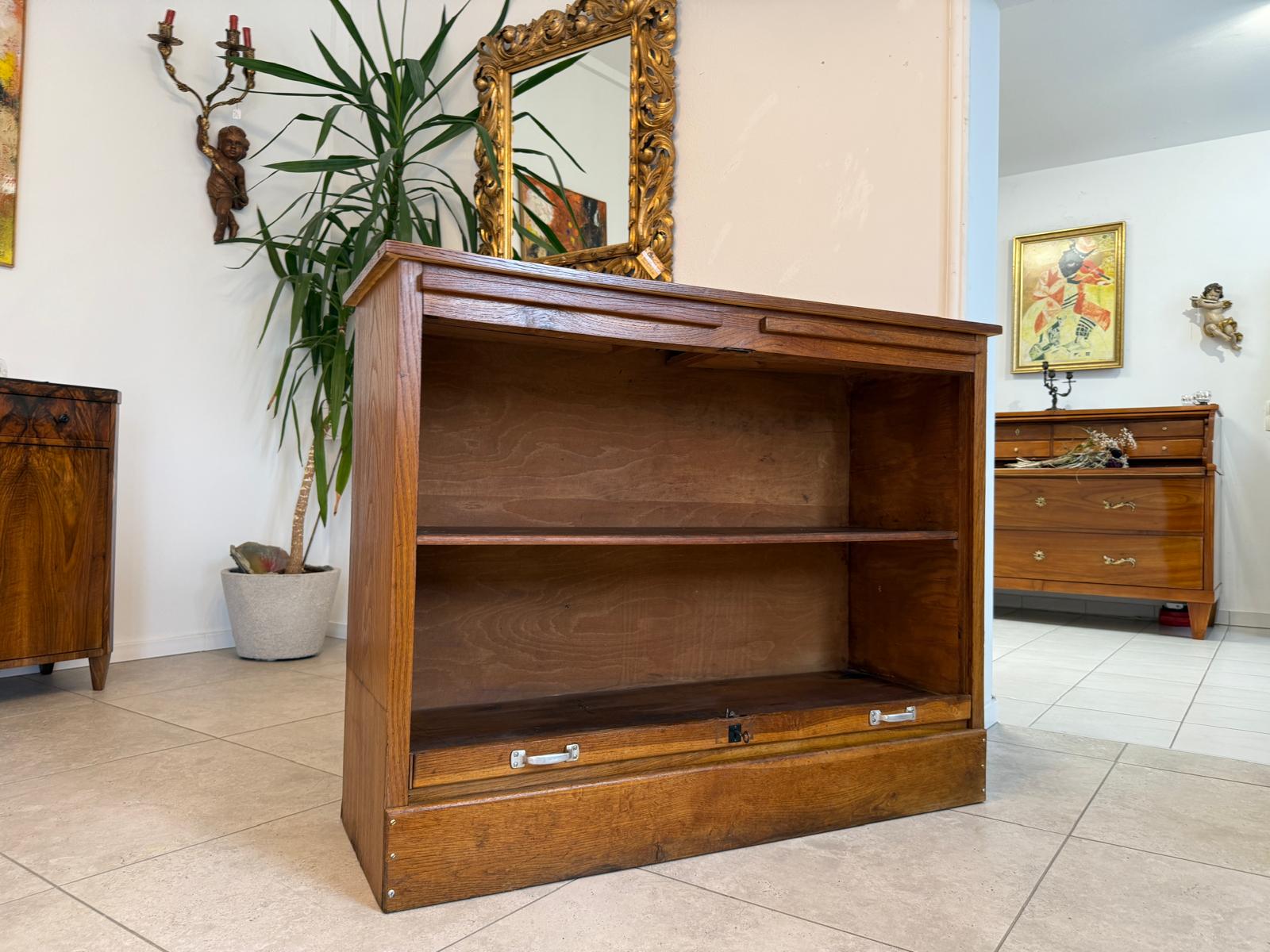 Jugendstil Rolladenschrank Antik Braun Büroschrank G2018