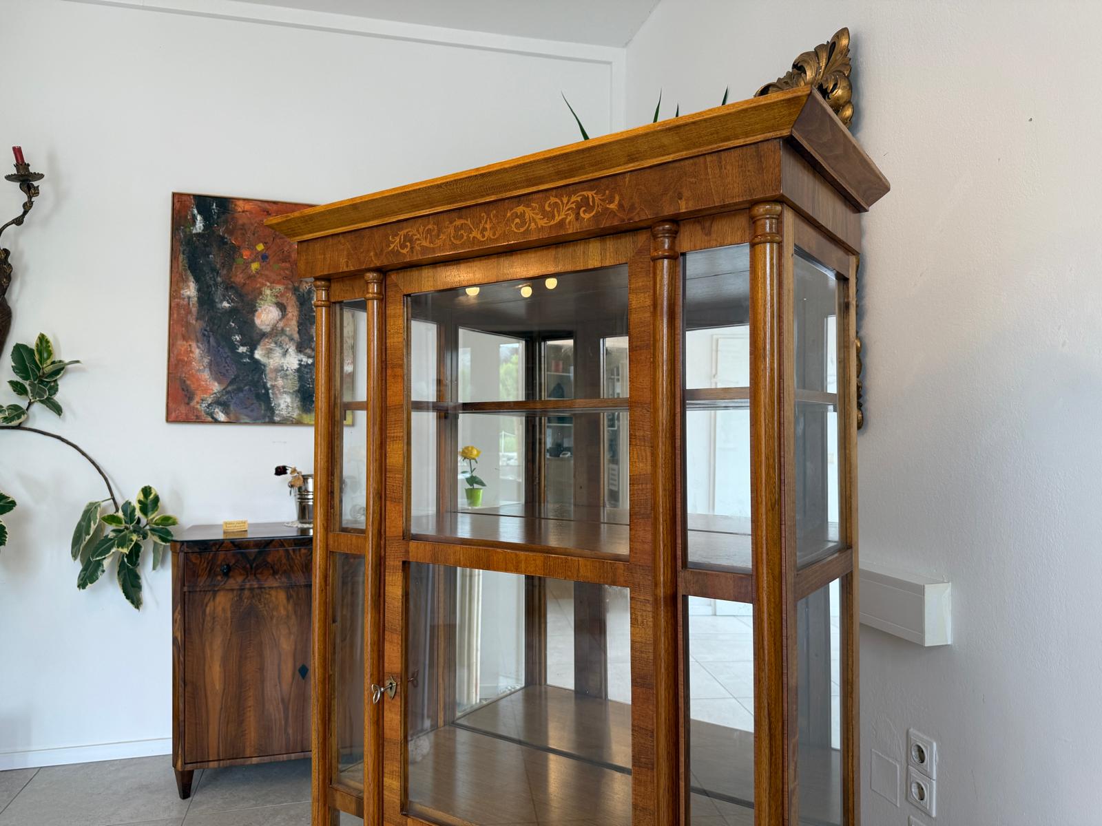 Vitrine im Biedermeier Stil Bücherschrank Glasschrank Edel G1884