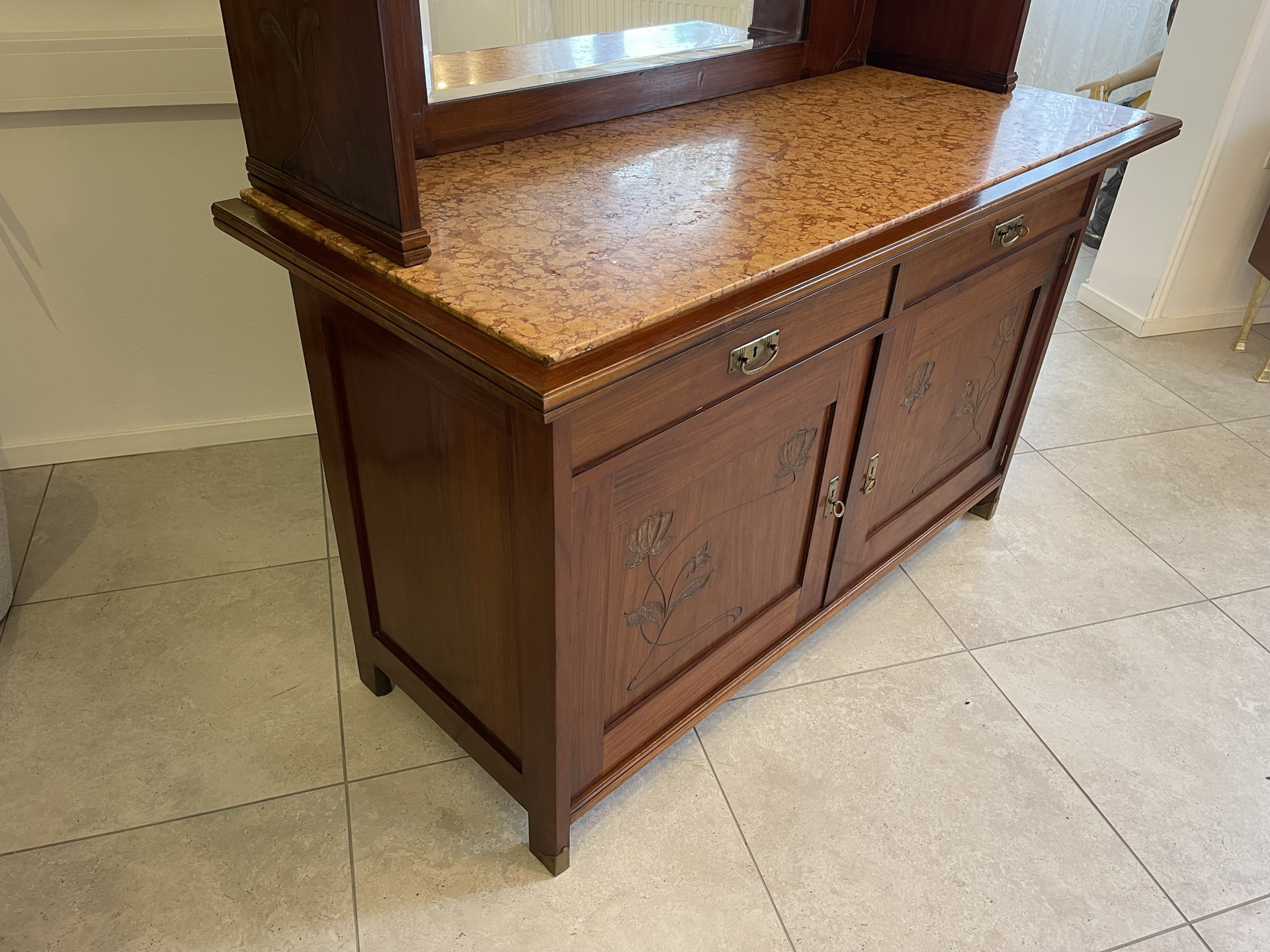 Jugendstil Aufsatzbuffet Bücherschrank Original  B1571