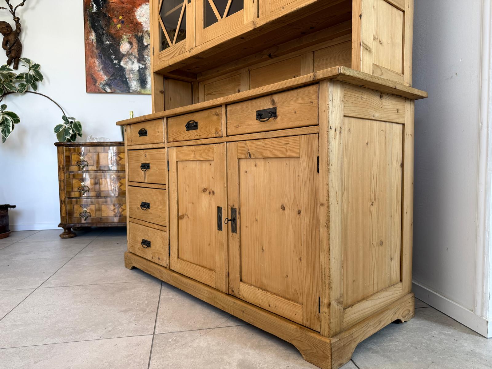 Jugendstil Küchenkredenz Weichholz Unikat Bauernkredenz D2692