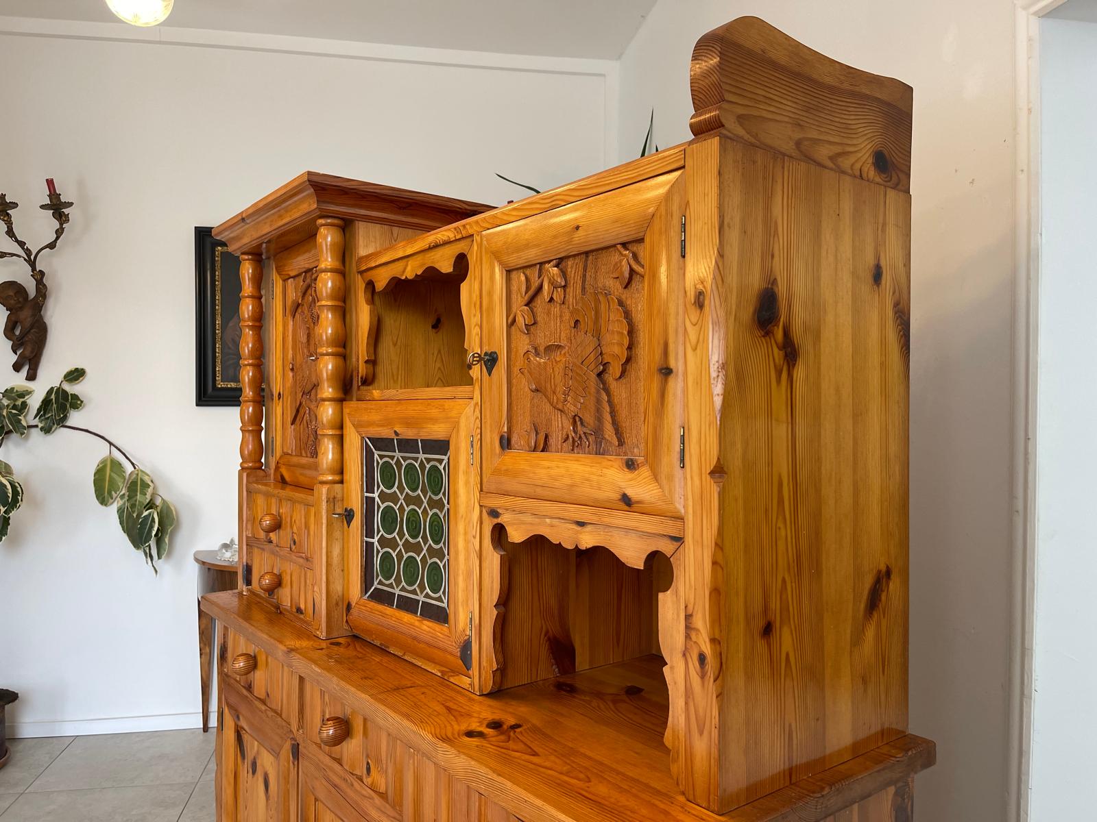 Zirbenholz Kredenz Butzenglas Küchenschrank G1173