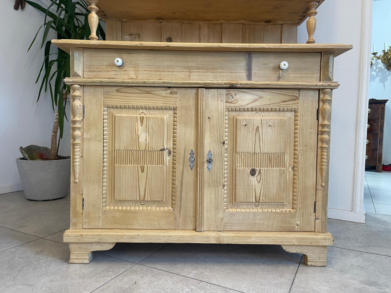 Restaurierte Gründerzeit Küchenschrank Vitrinenschrank Bauernschrank Bauernmöbel G1047