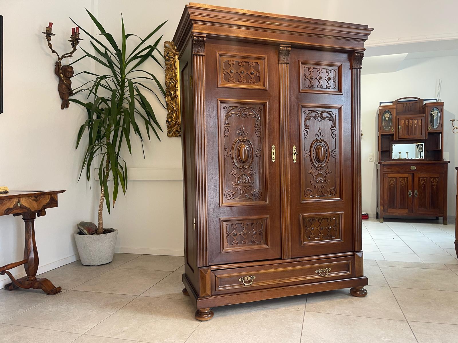 originaler Gründerzeit Schrank Kleiderschrank G1602